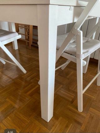 Mesa extensible blanca