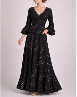 Bata flamenca lunares rosa Tallas XS a XXL y niñas