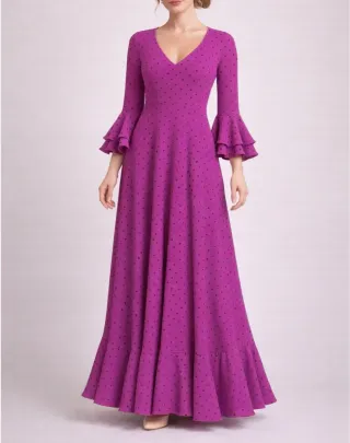 Bata flamenca lunares rosa Tallas XS a XXL y niñas