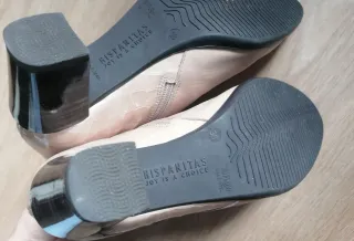 Botines blancos de piel t. 38 Hispanitas