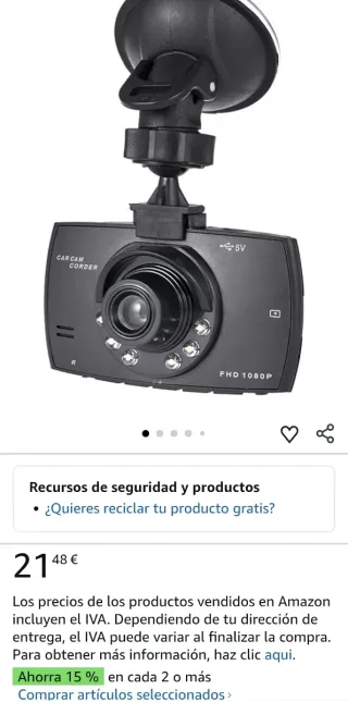 Cámara de vídeo para coche FHD 1080P