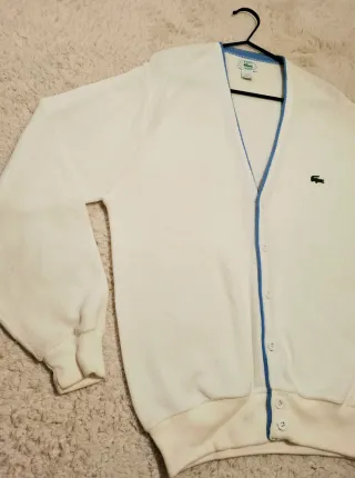 Cardigan Izod Lacoste Vintage Anni 80 Tg. M
