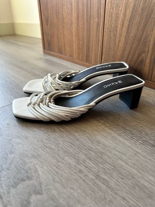 Sandalias Mango Tacon Blancas