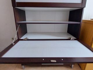 Zapatero moderno,82x132, marrón.Puertas abatibles