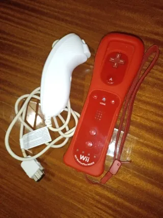Mando Wii Motion Plus Rojo + Nunchuck