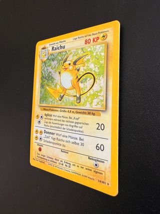 Pokémon Raichu Base Set 14/102 Holo Alemán Vintage