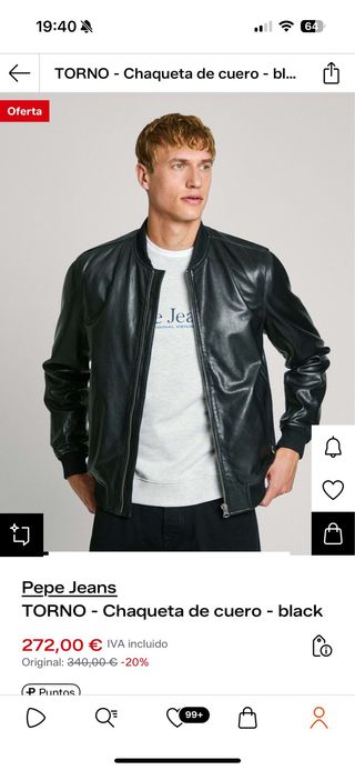 Chaqueta de Piel Pepe Jeans Talla M