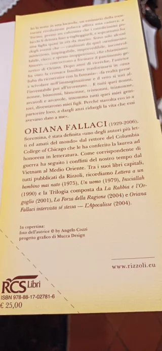 Oriana Fallaci Un Cappello Pieno DI Ciliege