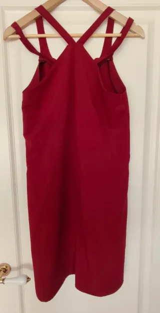 Vestido tirantes cruzados rojo