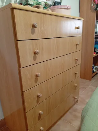 Cómoda de madera 6 cajones