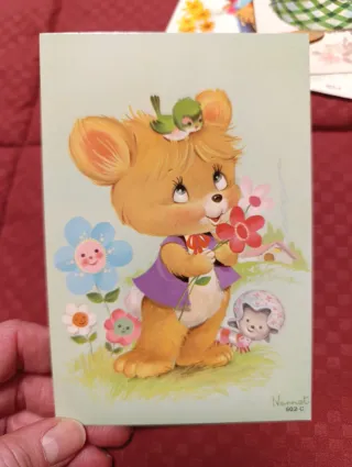 6 Postales Vintage Animales Años 80
