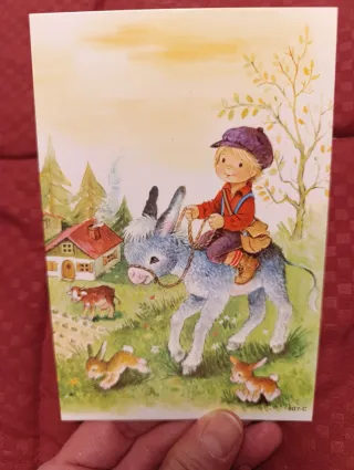 6 Postales Vintage Animales Años 80