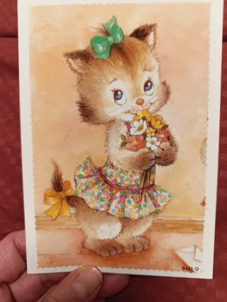6 Postales Vintage Animales Años 80
