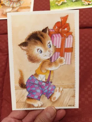 6 Postales Vintage Animales Años 80
