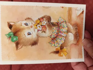 6 Postales Vintage Animales Años 80