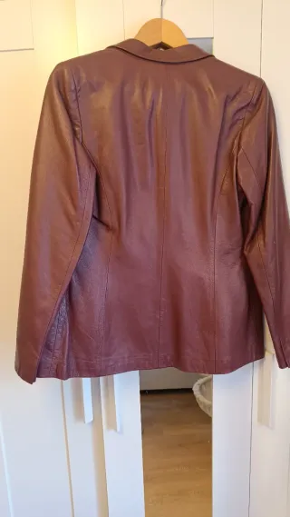 Chaqueta cuero Caramelo tipo blazer