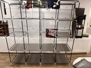 Armario de tela grande negro