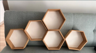 Conjunto 5 Prateleiras Decorativas Hexagonais