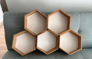 Conjunto 5 Prateleiras Decorativas Hexagonais