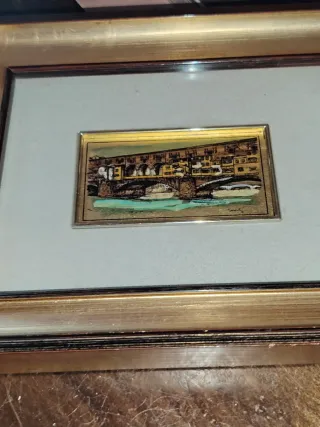 Quadretto in cromolitografia d'arte su foglia d'or