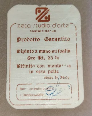 Quadretto in cromolitografia d'arte su foglia d'or