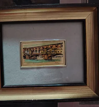 Quadretto in cromolitografia d'arte su foglia d'or