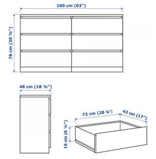 Cómoda 6 cajones Ikea Malm