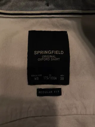 Camisa Springfield Hombre Blanca. Regular fit. Alg