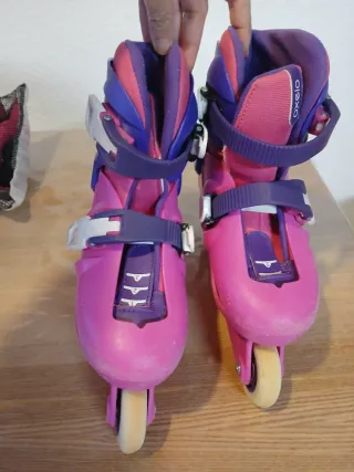 Patines Oxelo Talla 30-32, protecciones y bolsa