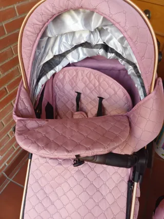 Cochecito y Silla de Coche Bebé Rosa