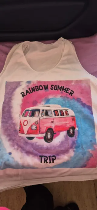 Camiseta Tirantes mujer Estampada Van Arcoíris Tal