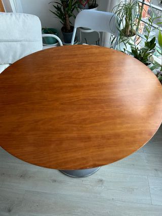 Mesa redonda comedor/cocina madera y metal madera