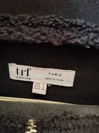Chaqueta Zara borreguito mujer negra