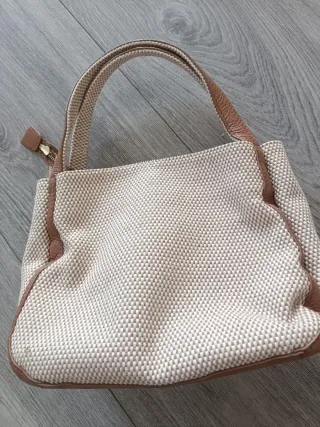 Bolso grande beige y marrón
