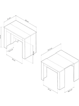 Mesa de comedor extensible gris