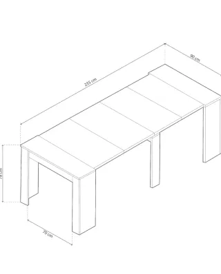 Mesa de comedor extensible gris