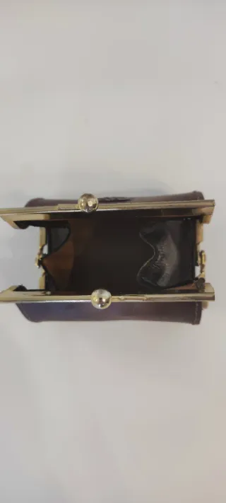 Portamonete Old River pelle vintage marrone