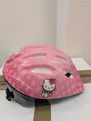 Casco Infantil Hello Kitty Rosa Estrellas