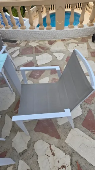 Outdoor Alu Garden Set, Table 90x90 & 4 Chairs