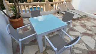 Outdoor Alu Garden Set, Table 90x90 & 4 Chairs