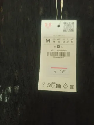 Falda Zara Negra Transparente Talla M