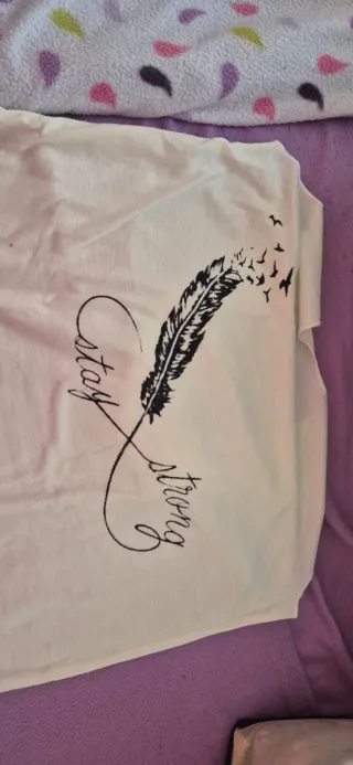 Camiseta Tirantes Estampado Pluma Talla L/M