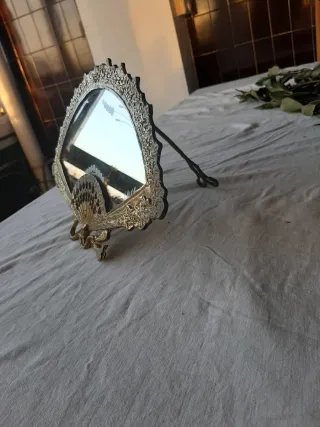 Espejo decorativo abanico dorado