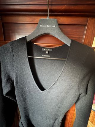 Vestido negro punto Massimo Dutti