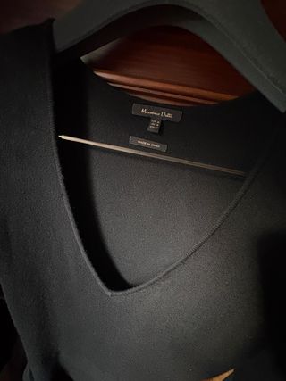 Vestido negro punto Massimo Dutti