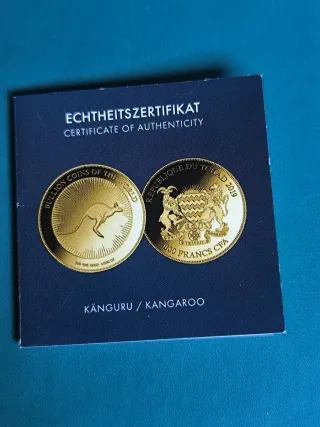 Moneda Oro 24K Canguro