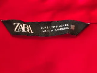 Camisa Zara Roja Talla S/M