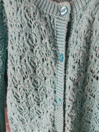 Cardigan Algodón Verde Talla 44