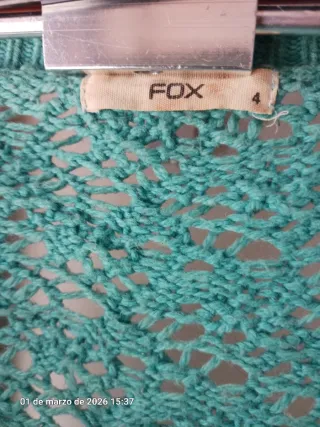 Cardigan Algodón Verde Talla 44