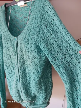 Cardigan Algodón Verde Talla 44